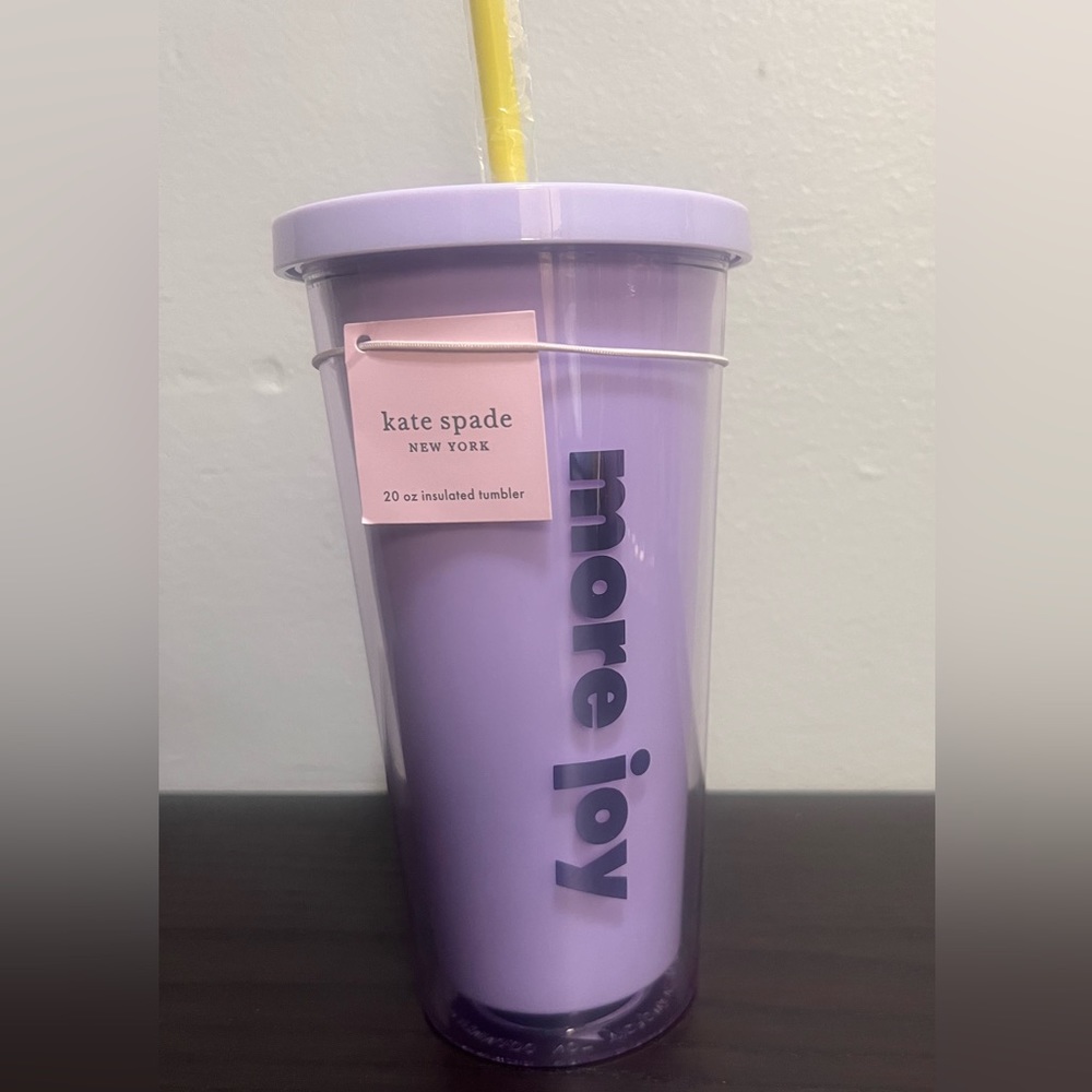 Kate Spade “More Joy” Insulated Tumbler with Re-Usable Straw